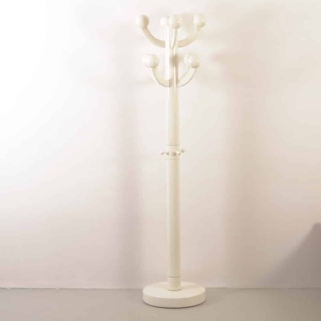 White painted wooden coat stand 1960's 66 Elements